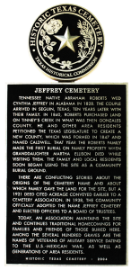 Jeffrey Cemetery Historical Marker